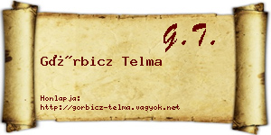 Görbicz Telma névjegykártya